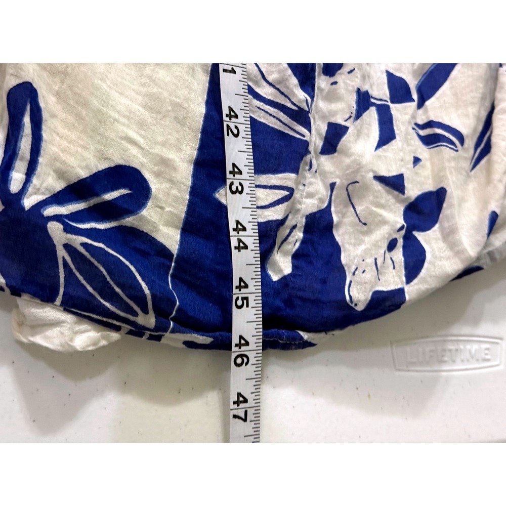 Vanya Desire Blue White Floral Cotton Maxi Dress Women SP Tiered Boho Sleeveless - Picture 6 of 8